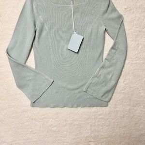 malo boatneck cotton sweater baby blue size 40 made in Italy